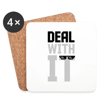 Meme Deal with it - Untersetzer (4er-Set) - Weiß - Vorne