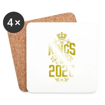 kings are born 2026 - Untersetzer (4er-Set) - Weiß - Vorne