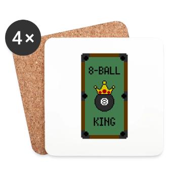 Retro 8-Bit 8-Ball King (Table) - Coasters (set of 4) - white - Front