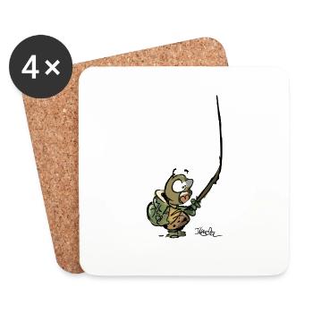 tortue de jungle - Dessous de verre (lot de 4) - blanc - Devant