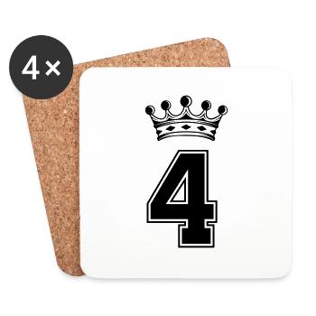 4 Krone - Untersetzer (4er-Set) - Weiß - Vorne