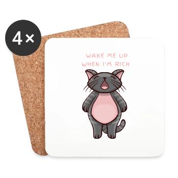 WAKE ME UP WHEN IM RICH - Coasters (set of 4) - white - Front
