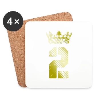 2 Couronne de numéros - Dessous de verre (lot de 4) - blanc - Devant