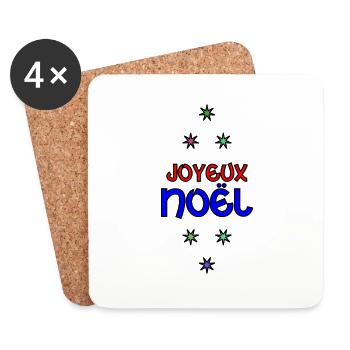 NOËL. JOYEUX NOËL. MERRY CHRISTMAS. NOUVEL AN - Dessous de verre (lot de 4) - blanc - Devant