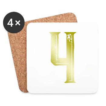 4 Symbole numérique - Dessous de verre (lot de 4) - blanc - Devant