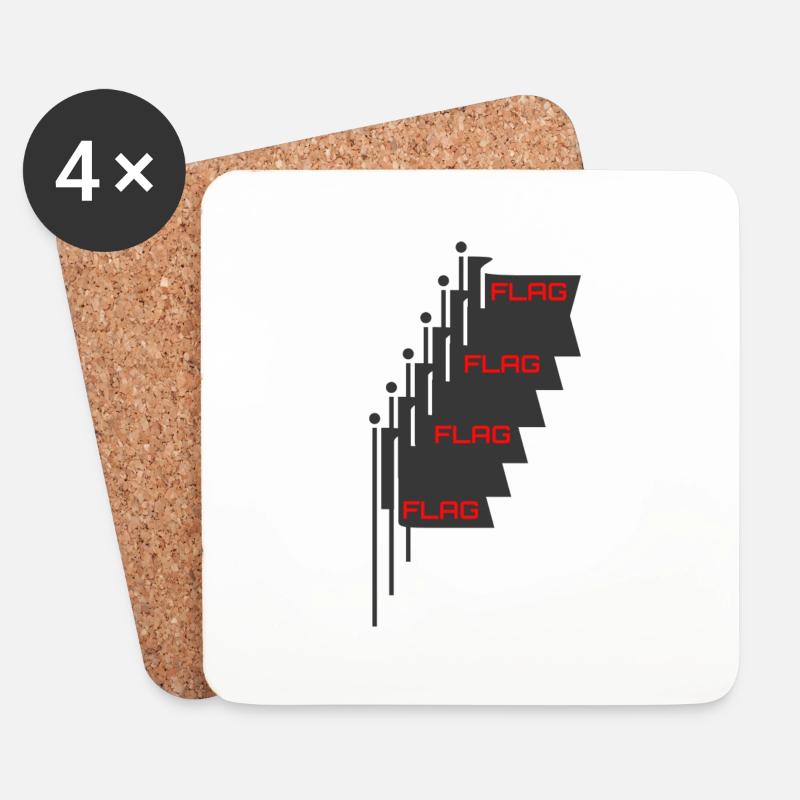 Drapeaux multiples - Dessous de verre (lot de 4) - blanc