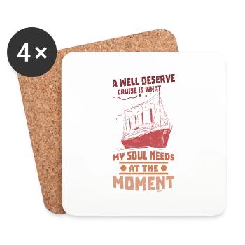 Cruise Cruise Ship Holiday Travel - Coasters (set of 4) - white - Front