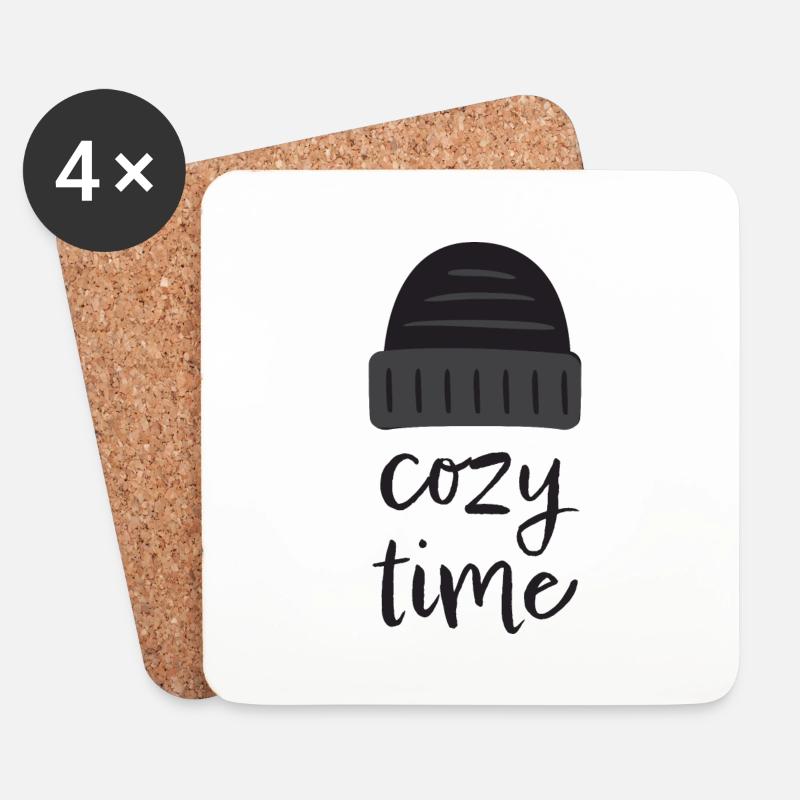 cozy time - Untersetzer (4er-Set) - Weiß