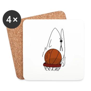 Stickman Sport Basketball - Untersetzer (4er-Set) - Weiß - Vorne