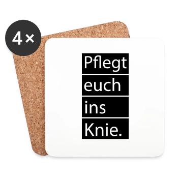 Pflegt euch ins Knie - Untersetzer (4er-Set) - Weiß - Vorne