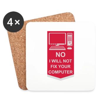 not fix your computer - Coasters (set of 4) - white - Front