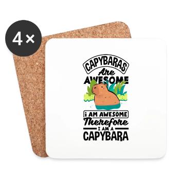 Capybara rongeur Capybara sont une citation impressionnante - Dessous de verre (lot de 4) - blanc - Devant