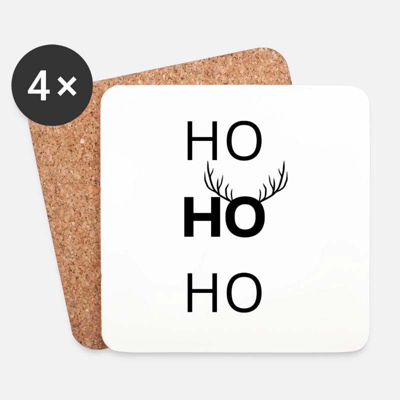 HO HO HO Shirt - Untersetzer (4er-Set) - Weiß