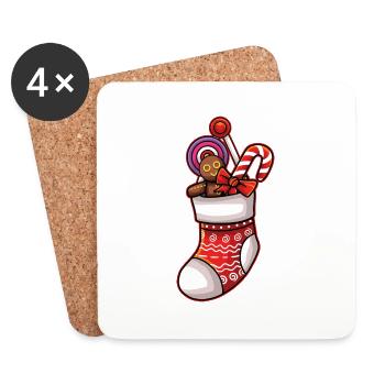 CHRISTMAS SOCK 1 - Untersetzer (4er-Set) - Weiß - Vorne