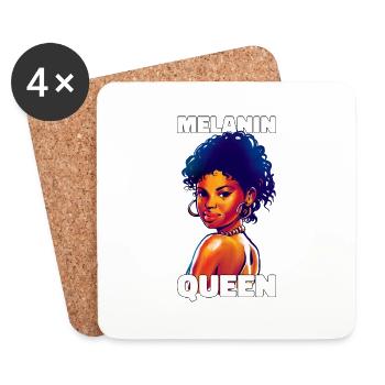 Melanin Queen Pride Roots Gift - Coasters (set of 4) - white - Front