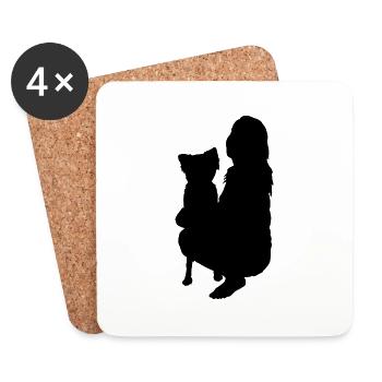 Dog Hund - Coasters (set of 4) - white - Front