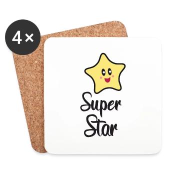 Stern: Super star - Untersetzer (4er-Set) - Weiß - Vorne
