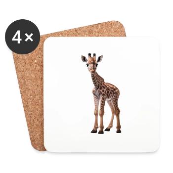 Giraffe - Giraffe Baby - Cool Kids Giraffe - Coasters (set of 4) - white - Front