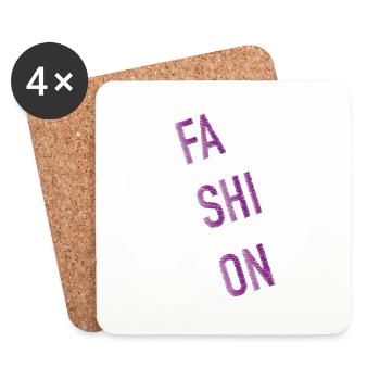 Fashion lettering magenta - Coasters (set of 4) - white - Front