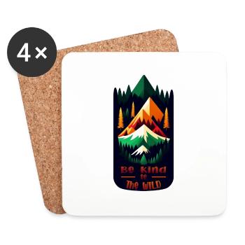 Being good with nature - mountain hiking - Coasters (set of 4) - white - Front