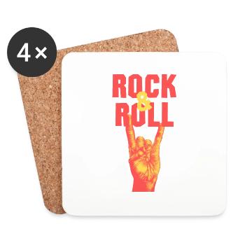 Rock and Roll! - Untersetzer (4er-Set) - Weiß - Vorne