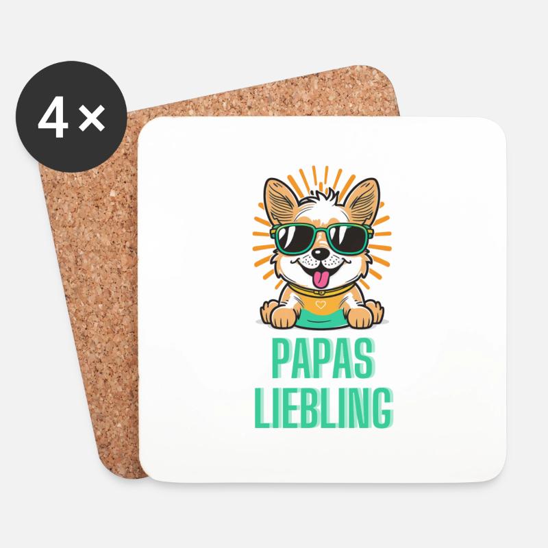 Papas Liebling - Untersetzer (4er-Set) - Weiß