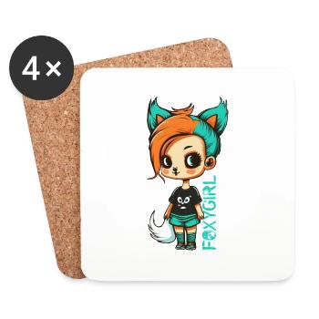 Foxygirl - Dessous de verre (lot de 4) - blanc - Devant