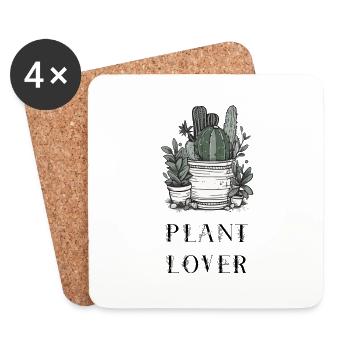 Amoureux des plantes - Dessous de verre (lot de 4) - blanc - Devant