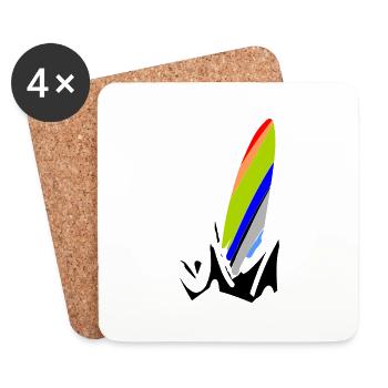 Surfer - Dessous de verre (lot de 4) - blanc - Devant