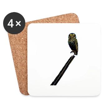 un chouette hibou - Dessous de verre (lot de 4) - blanc - Devant