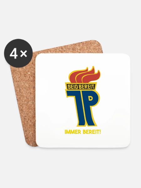 DDR Pionier Ostalgie Geschenkidee - Untersetzer (4er-Set) - Weiß