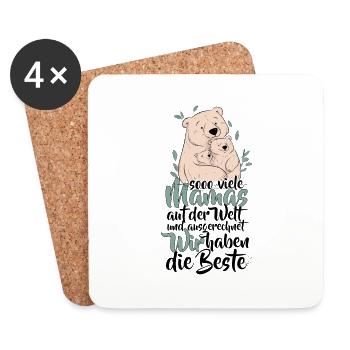 So viele Mamas auf der Welt Muttertag Geschenk - Untersetzer (4er-Set) - Weiß - Vorne