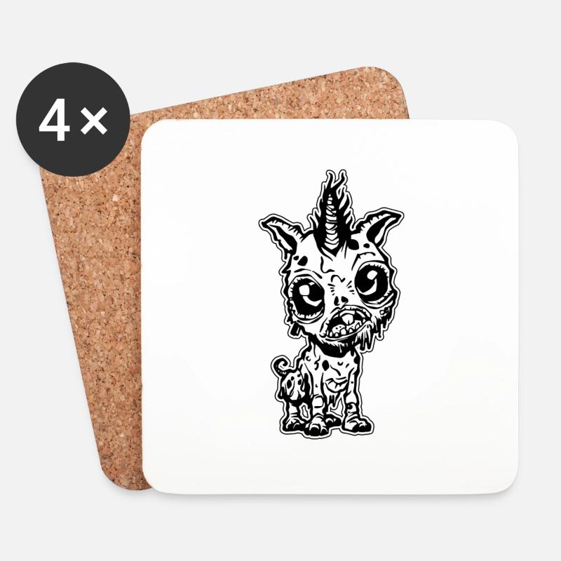Niedliches Baby-Zombie-Einhorn - Untersetzer (4er-Set) - Weiß