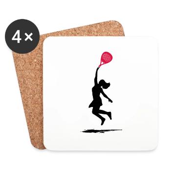 Padel Padel Tennis Padel-girl PADELTENNIS-queen - Dessous de verre (lot de 4) - blanc - Devant