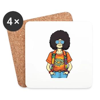 Marc der Hippie - Untersetzer (4er-Set) - Weiß - Vorne