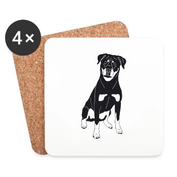 Rottweiler - Untersetzer (4er-Set) - Weiß - Vorne