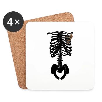 Mysterious Golden Heart - Coasters (set of 4) - white - Front