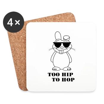 Cooler Hase - Untersetzer (4er-Set) - Weiß - Vorne