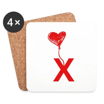 Letter x core - Coasters (set of 4) - white - Front