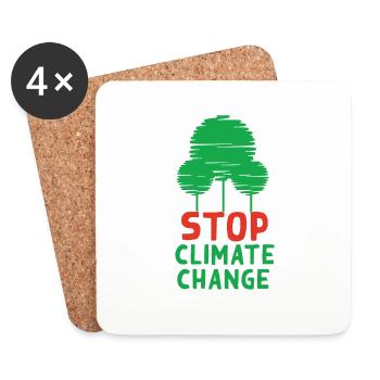 Stop Climate Change - Untersetzer (4er-Set) - Weiß - Vorne