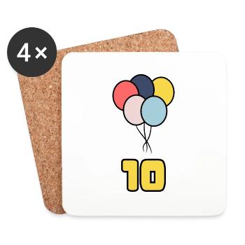 ALLES GUTE ZUM GEBURTSTAG. ALLES GUTE ZUM GEBURTSTAG. GEBURTSTAG. - Untersetzer (4er-Set) - Weiß - Vorne