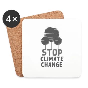 Stop Climate Change - Untersetzer (4er-Set) - Weiß - Vorne