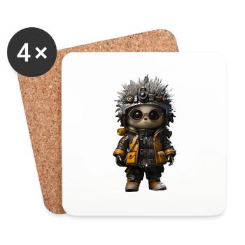 Mister Spike Cool - Coasters (set of 4) - white - Front