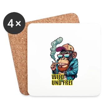 VALEEWEAR - Ein wilder Affe - Untersetzer (4er-Set) - Weiß - Vorne
