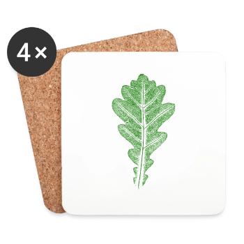 Blatt Eiche / Eichenblatt - Blätter WALD & Natur - Untersetzer (4er-Set) - Weiß - Vorne