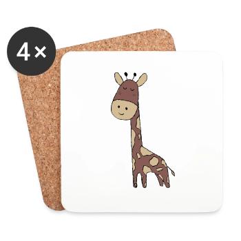 Girafe - Dessous de verre (lot de 4) - blanc - Devant