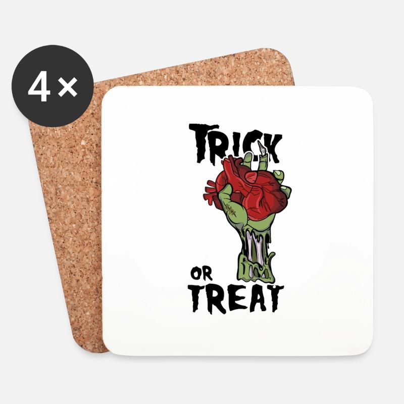 Trick or Treat // Halloween - Untersetzer (4er-Set) - Weiß