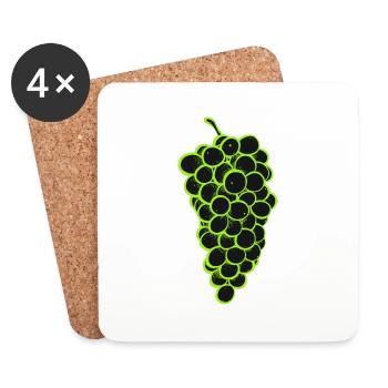 Bunch of Grapes 2 - Coasters (set of 4) - white - Front
