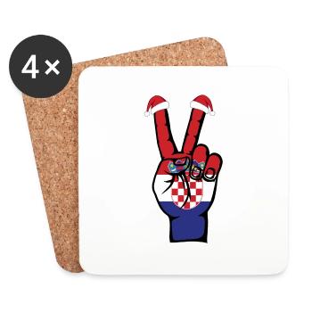 Croatie Drapeau Noël Symbole De Paix - Dessous de verre (lot de 4) - blanc - Devant