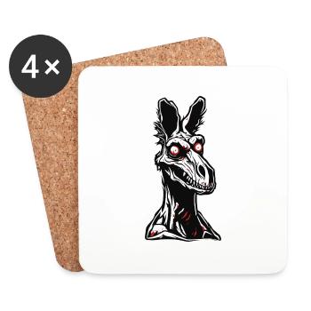 Kangaroo / Animal / Australia / Marsupial / Outback - Coasters (set of 4) - white - Front